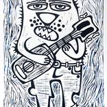 Сat with acoustic guitar by Nikita Ostapenco