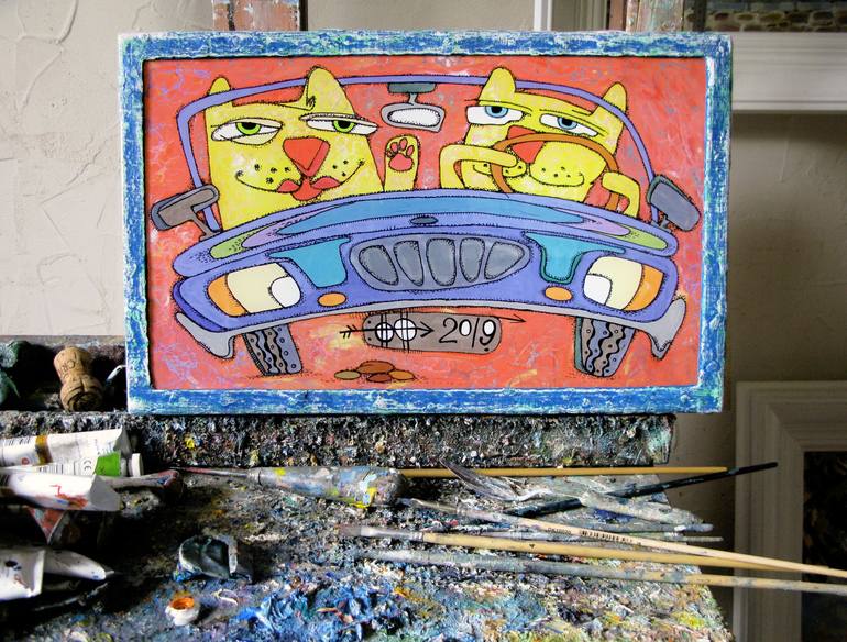 Original Contemporary Car Painting by Nikita Ostapenco