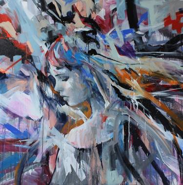 Print of Abstract Expressionism Women Paintings by matteo cattonar