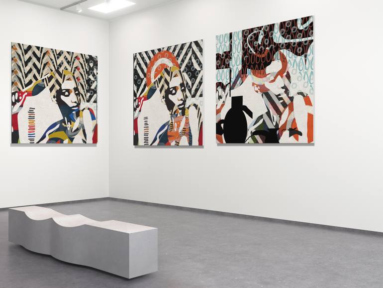 Original Art Deco Women Mixed Media by Bego Lafuente