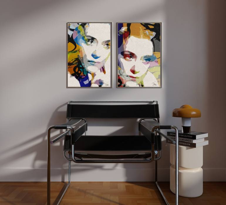 Original Art Deco Women Mixed Media by Bego Lafuente