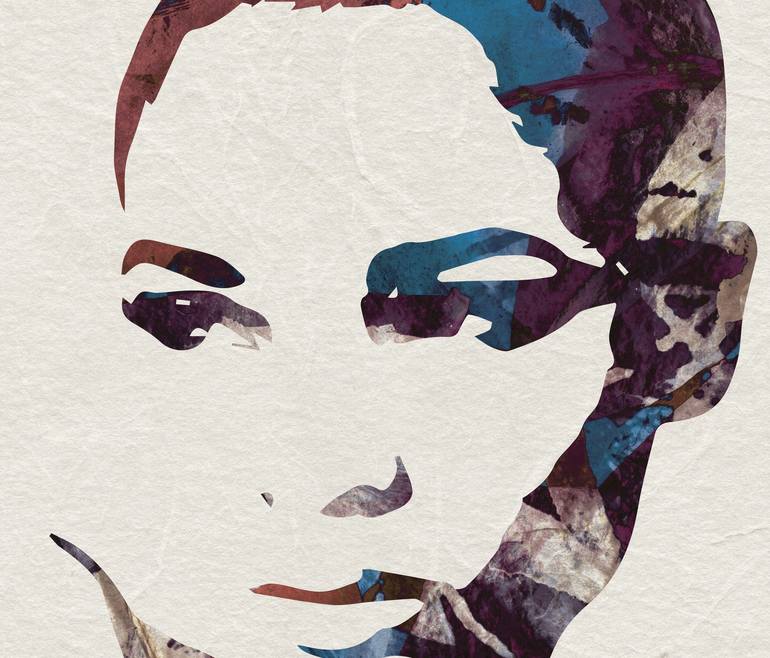 Original Semi-abstract Portrait Women Digital by Bego Lafuente