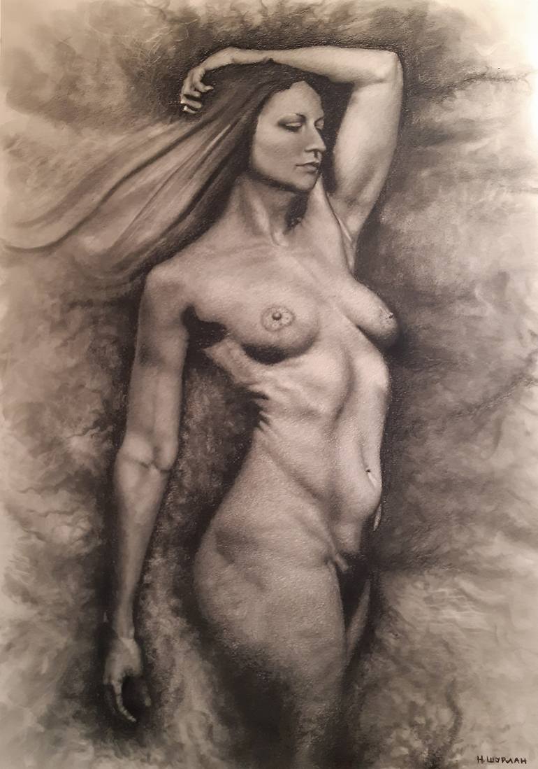 Original Figurative Women Drawings by Nebojsa Surlan