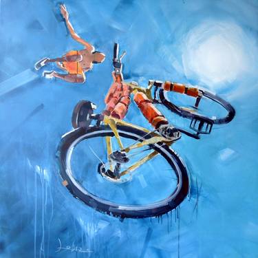 Original Figurative Bike Paintings by Jean Michel Ortholand