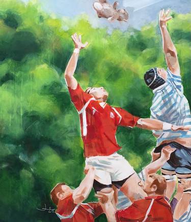 Original Figurative Sports Paintings by Jean Michel Ortholand