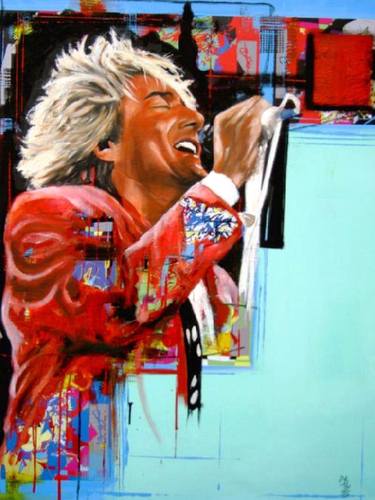 Rod Stewart Painting By Martin Georg Sonnleitner Saatchi Art