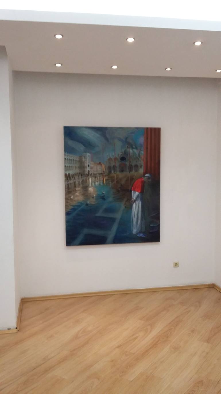Original Dada Outer Space Painting by Stefan Petrunov