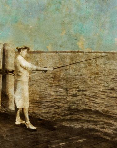 My Mother Fishing Off A Pier thumb