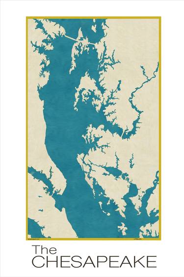 Maryland Chesapeake Bay Fine Art Map thumb