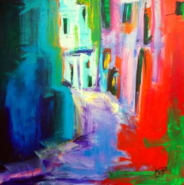 Original Abstract Cities Paintings by Kasia Pawlak