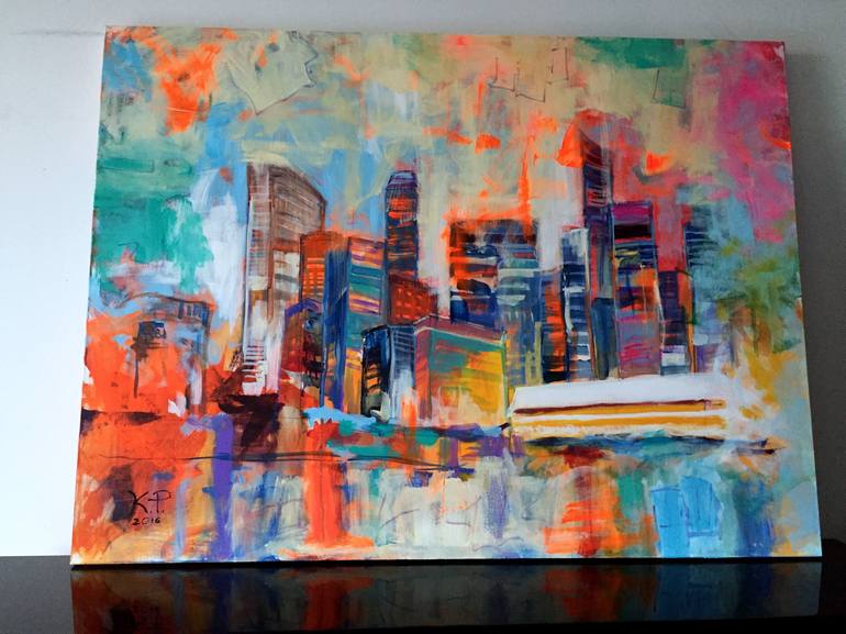 Original Abstract Architecture Painting by Kasia Pawlak