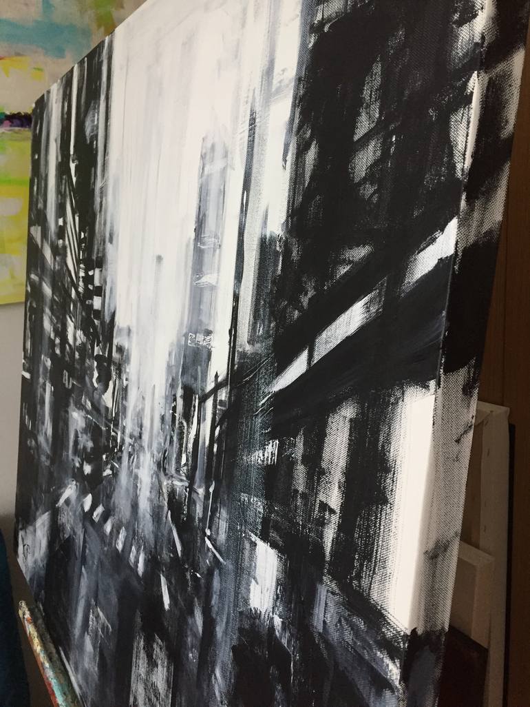 Original Abstract Architecture Painting by Kasia Pawlak