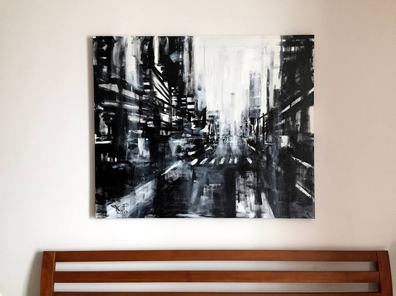 Original Abstract Architecture Painting by Kasia Pawlak