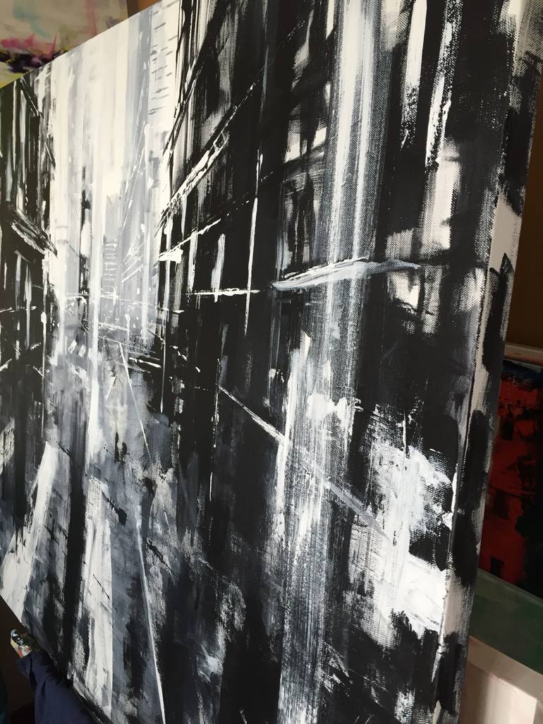 Original Abstract Cities Painting by Kasia Pawlak