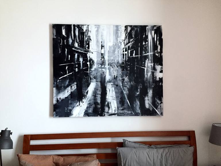 Original Abstract Cities Painting by Kasia Pawlak