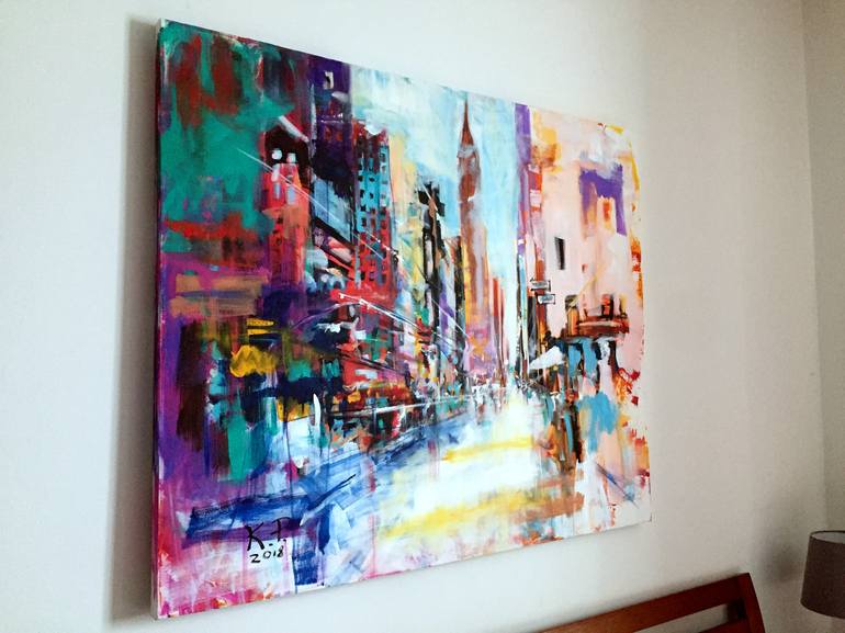 Original Abstract Cities Painting by Kasia Pawlak