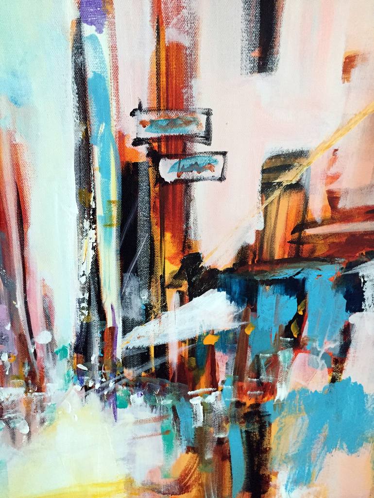 Original Abstract Cities Painting by Kasia Pawlak