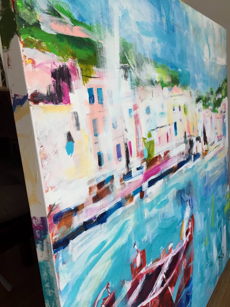 Original Abstract Beach Painting by Kasia Pawlak