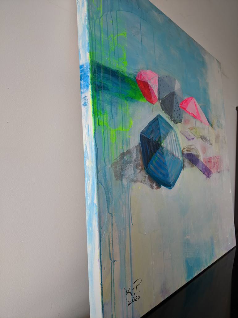 Original Abstract Beach Painting by Kasia Pawlak