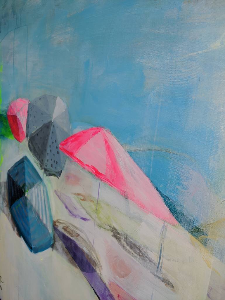 Original Abstract Beach Painting by Kasia Pawlak