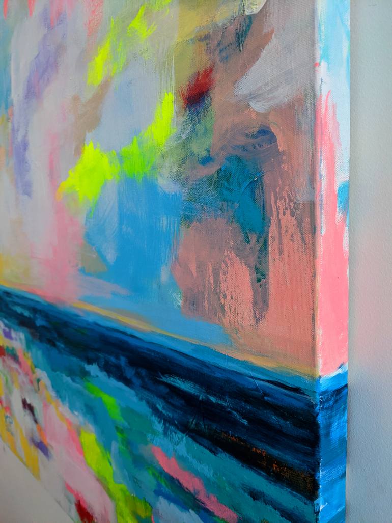 Original Abstract Beach Painting by Kasia Pawlak