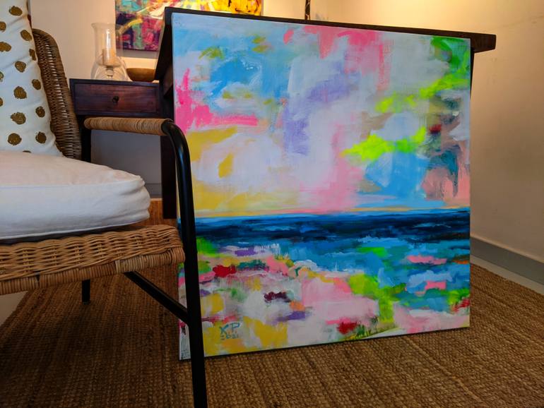 Original Abstract Beach Painting by Kasia Pawlak
