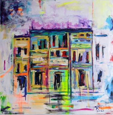 Original Abstract Cities Paintings by Kasia Pawlak