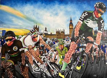 Print of Bicycle Paintings by O Yemi Tubi