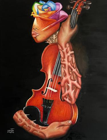 Original Figurative Music Paintings by O Yemi Tubi