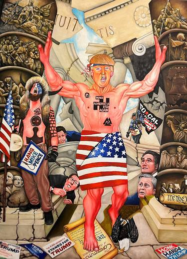 Original Figurative Politics Painting by O Yemi Tubi