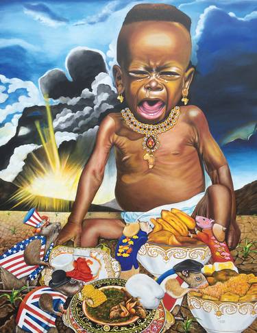 Original Figurative Political Paintings by O Yemi Tubi