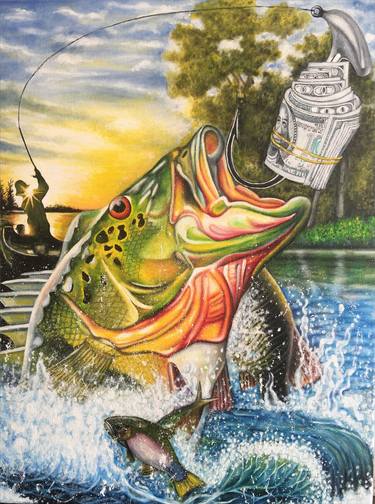 Print of Figurative Fish Paintings by O Yemi Tubi