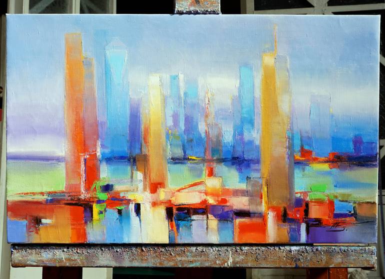 Original Abstract Landscape Painting by Tatiana Bugaenko