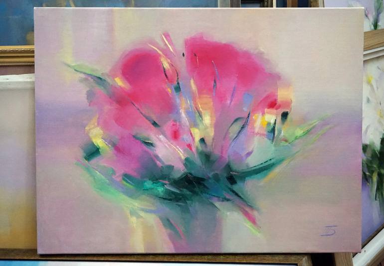 Original Abstract Floral Painting by Tatiana Bugaenko