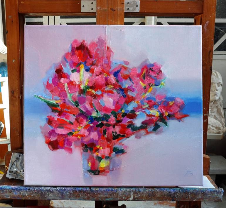 Original Abstract Floral Painting by Tatiana Bugaenko