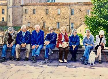 People Watching In Volterra thumb