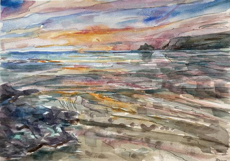 Print of Contemporary Seascape Paintings by Olga Brereton