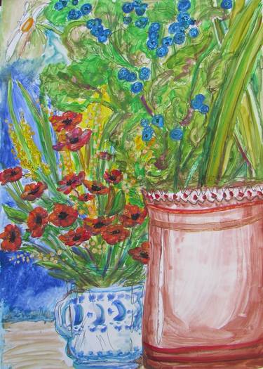 Original Illustration Still Life Painting by Olga Brereton