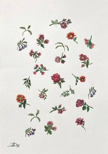 Original Illustration Floral Paintings by Olga Brereton