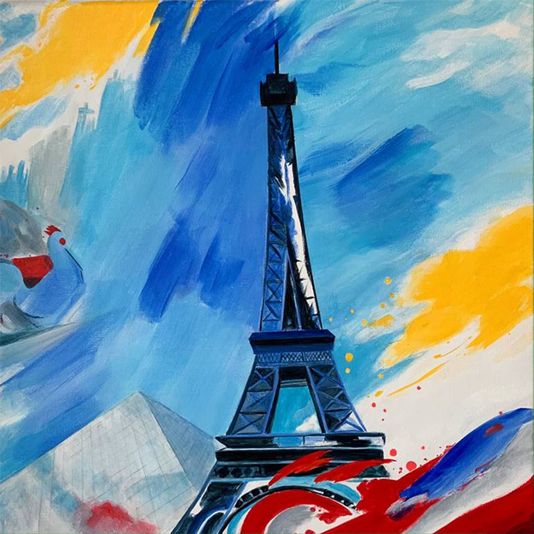 Original Abstract Painting by Seta Injeyan | Abstract Art on Canvas | Liberte en Bleu