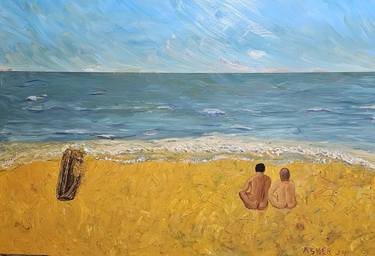 Original Expressionism Seascape Painting by Asher Topel