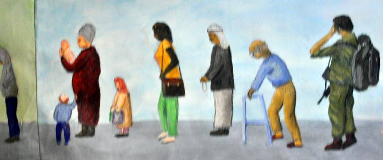 Original Figurative People Painting by Asher Topel