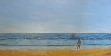 Original Figurative Seascape Paintings by Asher Topel