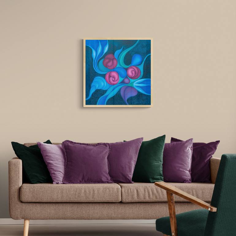 Original Abstract Floral Painting by Eka Orba