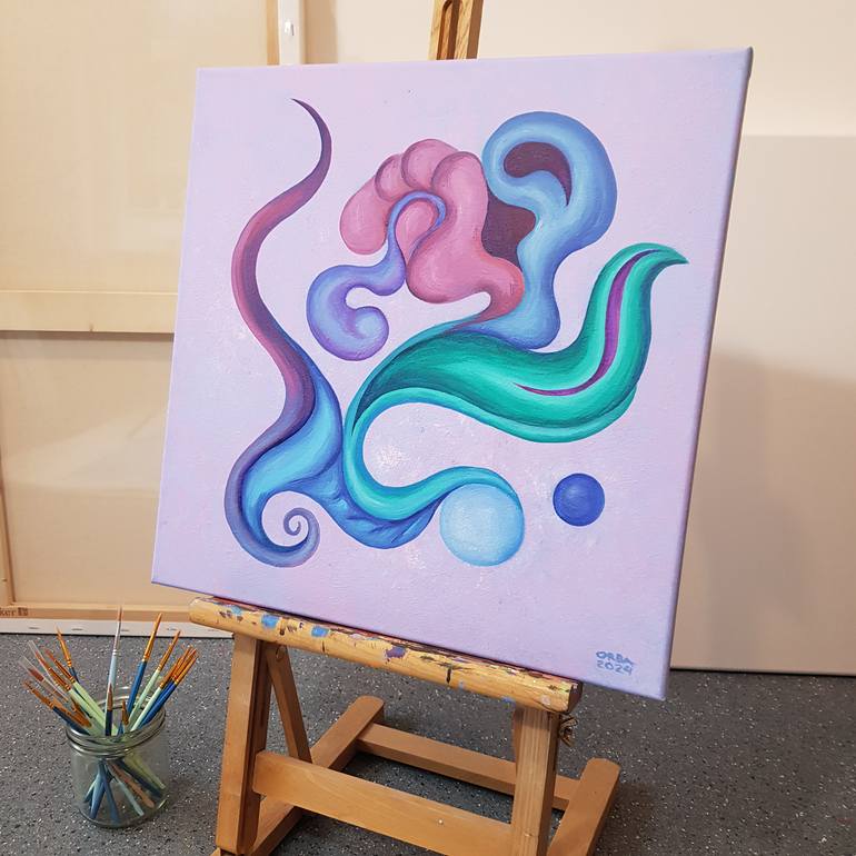 Original Abstract Floral Painting by Eka Orba