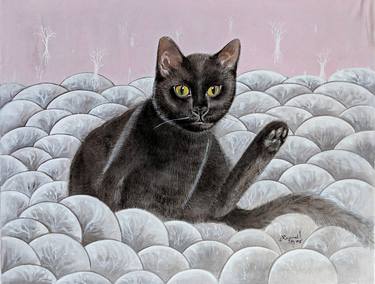 Original Dada Cats Paintings by Raquell Yang