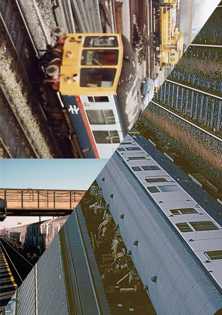 Trains Collage by Tom Kitching Saatchi Art