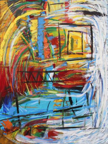 Original Abstract Expressionism Abstract Paintings by Aldo Carhuancho Herrera