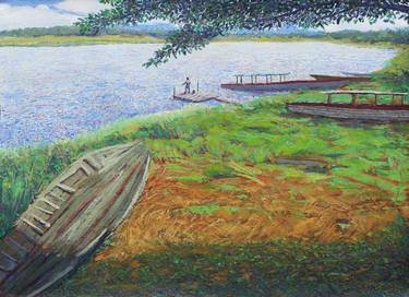 Print of Impressionism Boat Paintings by Aldo Carhuancho Herrera