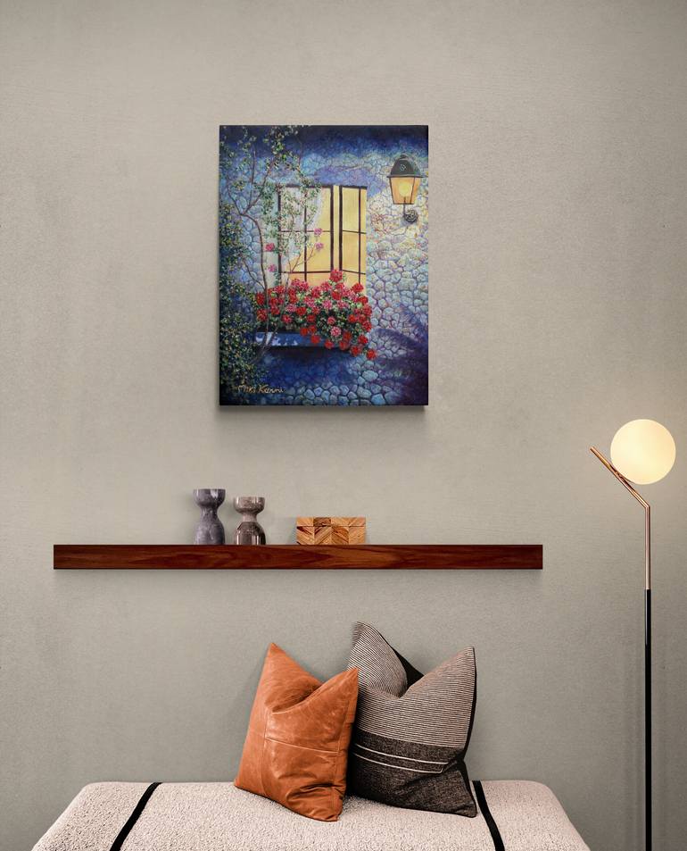 Original Romanticism Home Painting by Miki Karni